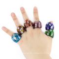 Handgemachte Dichriol Silberfolie Lampwork Glasringe 12pcs / box, MC1002